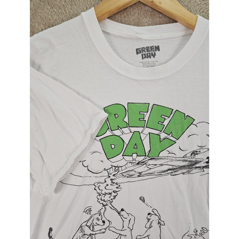Green Day Dookie Graphic T-shirt Vintage Style Short Sleeve White Tee Size L - Picture 4 of 10